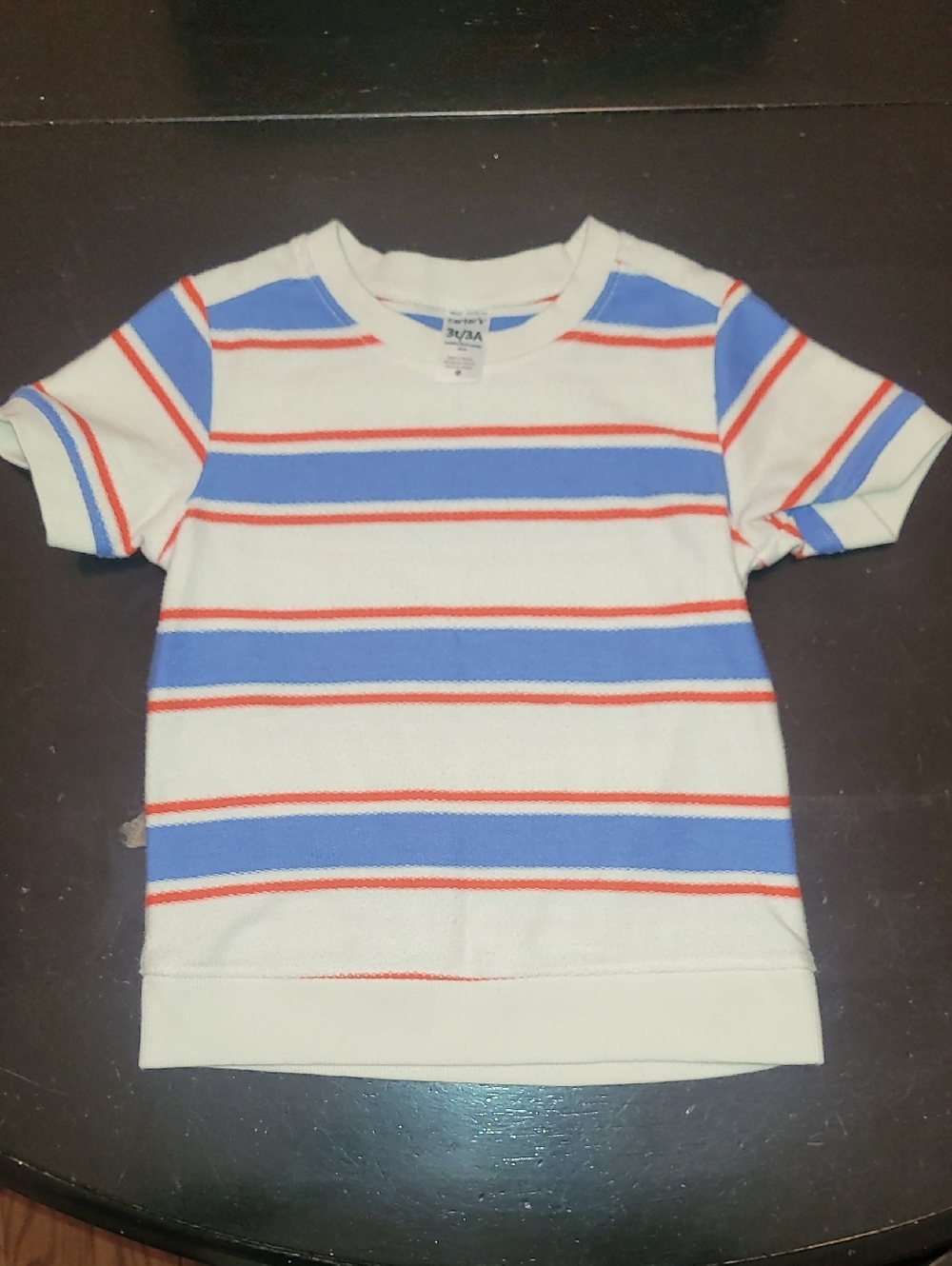 Carter's Cream Tee with Blue and Orange Stripes